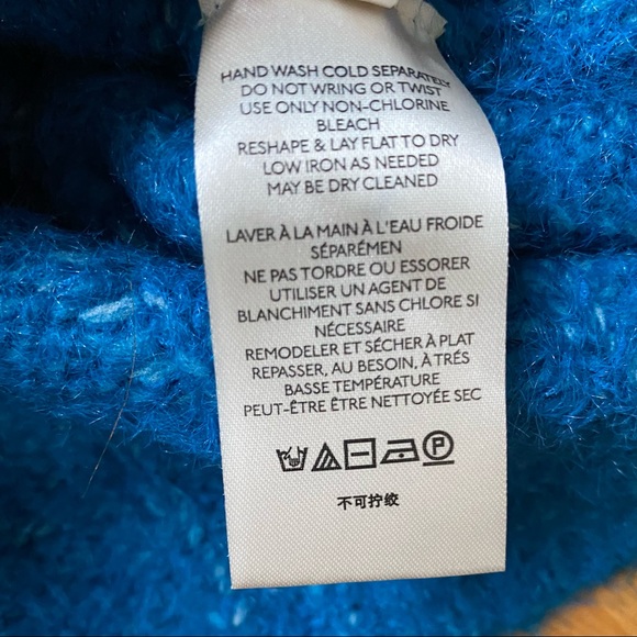 Anthropologie Pilcro NEW Maggie Blue Fuzzy Cozy V-neck Sweater - Picture 9 of 14